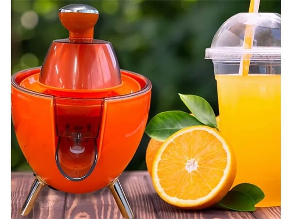 Elektrisk citruspresser, orange, 300W, til citron og appelsin, nem rengøring