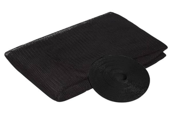 Myggenet til vinduer, sort, 130x150cm, kan klippes, polyester, nem installation Black