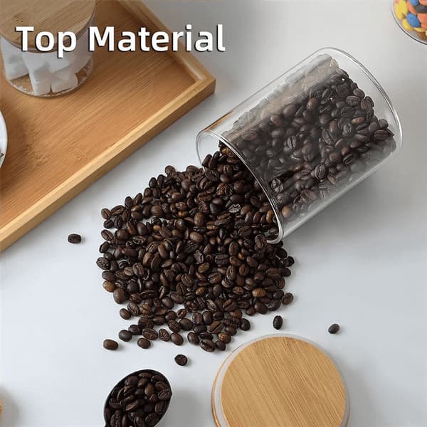 Matförvaringsburk i glas med lufttätt lock, 800 ml, borosilikat, för kaffe, te, socker