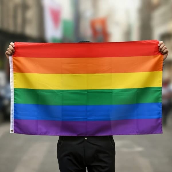 Regnbue Pride-flagg, 150x90 cm, polyester, dekorativt for innendørs og utendørs bruk