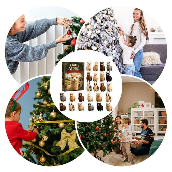 Sød akryl alpaka julekalender, 24 dages adventskalender til børn, julepynt