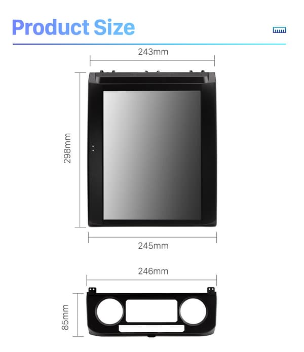12.1\" Android bilstereo til Ford F150 2015-2019, 4+64GB, Qualcomm 8 Core, Trådløs Carplay