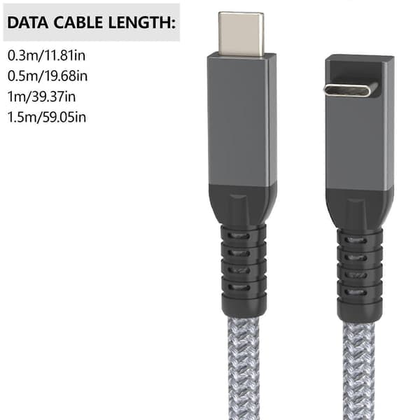 USB C-kabel USB C til USB C fleksibel kabel støtter ThunderRate 4/3, USB4, PD 240W hurtiglading, 8K video, 40 Gbps data 0.5m