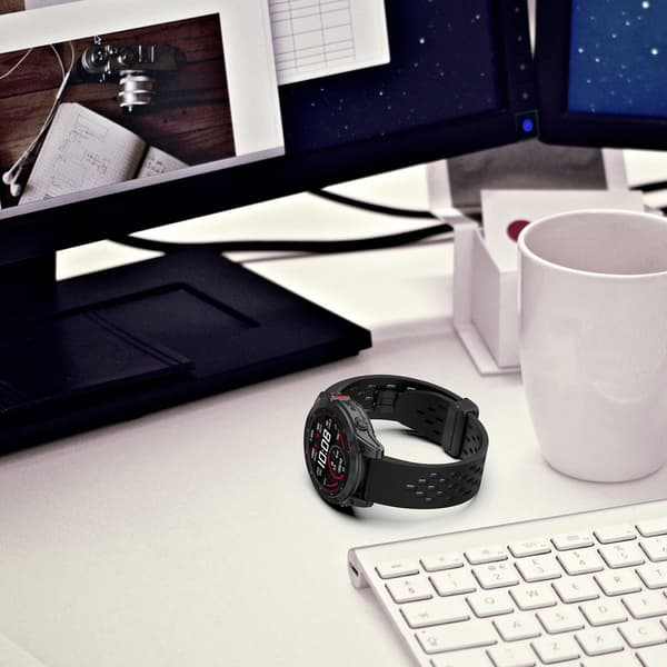 20 mm silikone urrem til Garmin Epix Pro 42 mm/Fenix 7S/7S Pro, sort