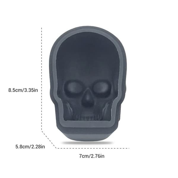 3D Skjeletthode Isbitform, Silikon med Trakter, Hodeskalle Isbrett