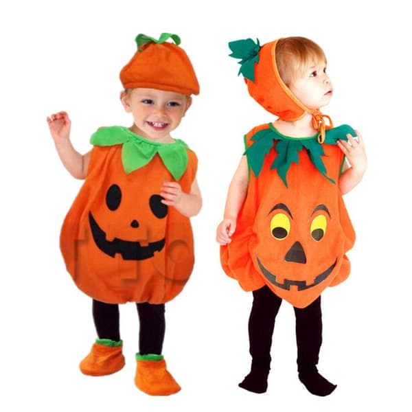 Græskar-kostume til børn til Halloween, plante-outfit til baby, polarfleece, 80-150 cm, stil 1 150cm-Style 2