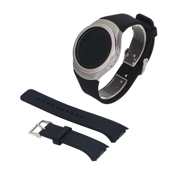 Silikone urrem til Samsung Gear S2 R720, sort, størrelse L, justerbar