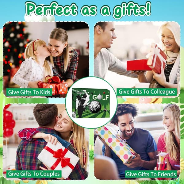 Golf Adventskalender 24 dagar julnedräkning, heminredning minnessak för pappa make