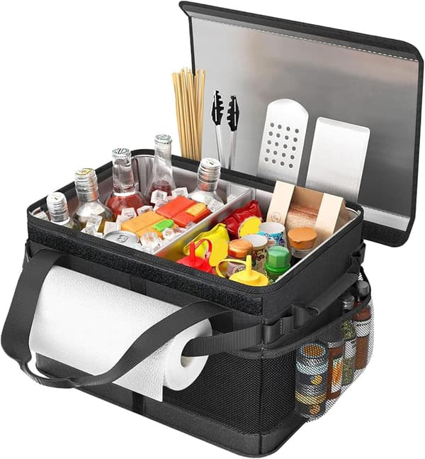 Stor Isoleret Picnictaske, Sammenklappelig Køletaske til Camping, Strand & Grill