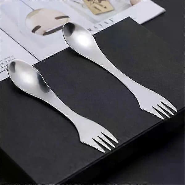 Boundless Voyage Titanium 3 i 1 Gaffel Sked Spork Bestickset Utomhus Dubbelanvändbart Servis Bestick Tjocklek 1PC