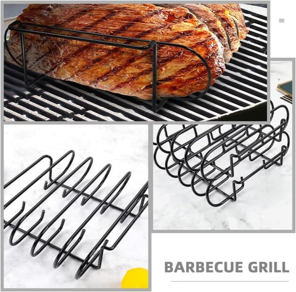 Bærbar Churrasco Ribbegrill i Rustfritt Stål - Utendørs BBQ Bålhagegrillstativ