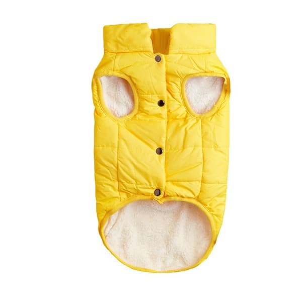 Hundevest i bomull, varm ensfarget knappevest for små og mellomstore hunder