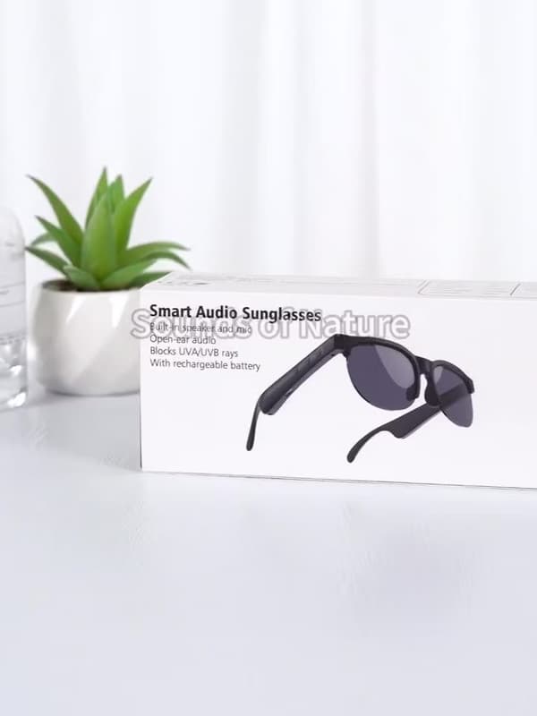 Smarte briller G58 med Bluetooth-headset, AI-oversættelse, trådløse solbriller - Sort