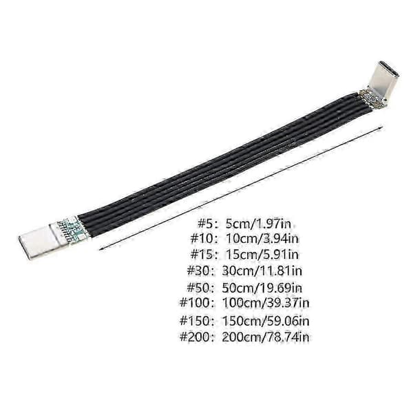 2025 Flexibel USB-C-kabel 20W snabbladdning 480Mbps dataöverföring 2m 1 bend 1 straight