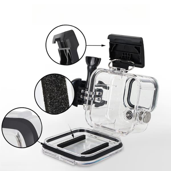 Härdat glasfodral för GoPro 11 Mini, transparent, 316 rostfritt stål, stötsäkert
