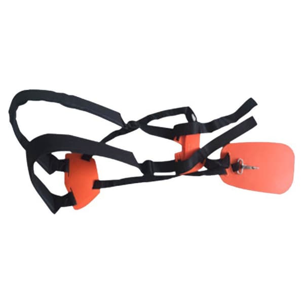 Nylon Trimmer Dubbel Axelrem, Justerbart Metallspänne, Röjsågssele, Orange