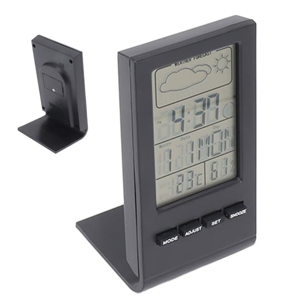 LCD Digital Hygrometer Inomhustermometer, Luftfuktighetsmätare med Larm, Svart