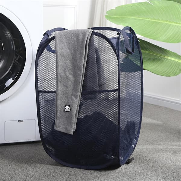 Vasketøjskurv foldbar, selvstående, i polyester, pladsbesparende, til husholdningsartikler, sort Aquaforge