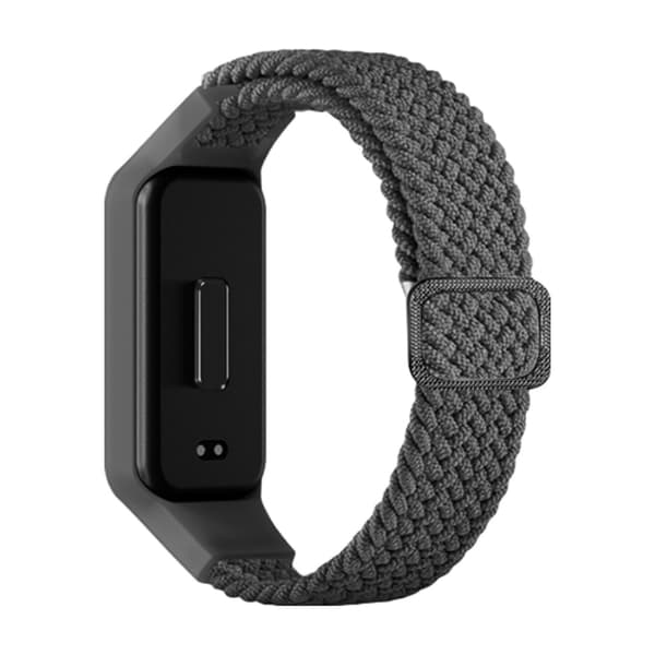 Nylonarmband för Xiaomi Band 8 Active, Grå, Andningsbart, Justerbart, Sport