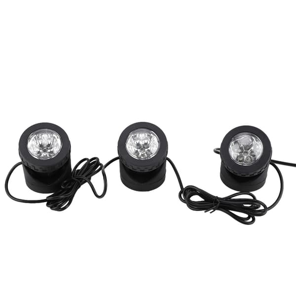18LED Solar Trippelhuvud Utomhus Trädgård Landskap Spot Light, Undervattens, Vit