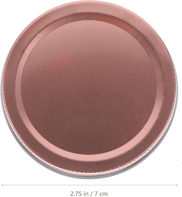 12-pack 70 mm återanvändbara konserveringslock i roséguld för hemmakonservering och läckagesäker förvaring