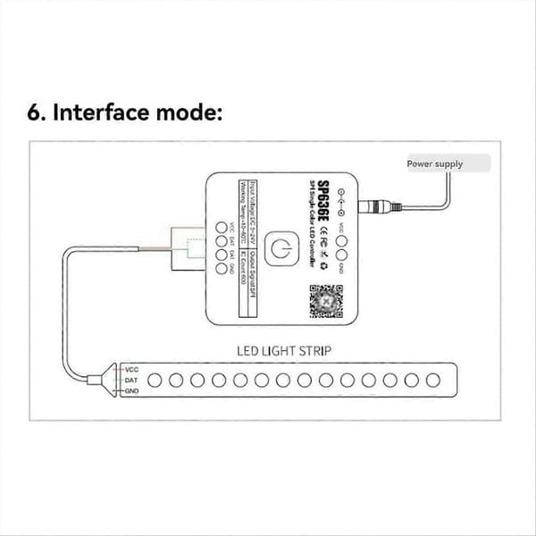 And-SP636E SPI Monokrom Kontroller DC5-24v Stöd 2.4G Touch Fjärrkontroll