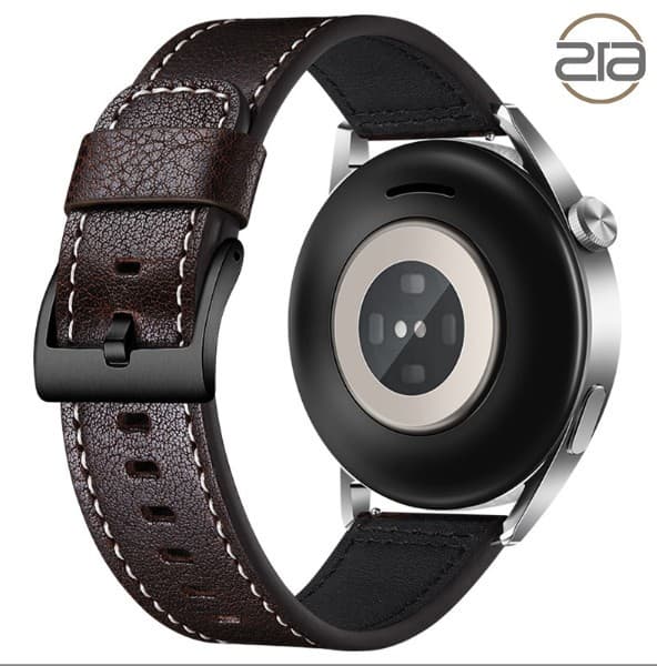 Ægte læderurrem til Samsung Galaxy Watch 4, Kaffesort, 20 mm