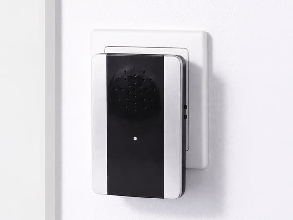 Trådløs dørklokke 150m rekkevidde, 2 knapper, LED, 38 melodier, vanntett, plug-in mottaker