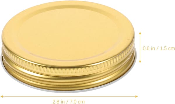 12-pack 70 mm breda burklock - Guldmetall lufttäta vakuumförseglingslock för köksförvaring och konservering