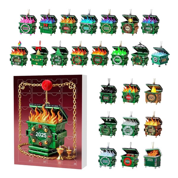 Julepynt Adventskalender Nedtelling 2025, 24-dagers 2D Akryl, Stil D