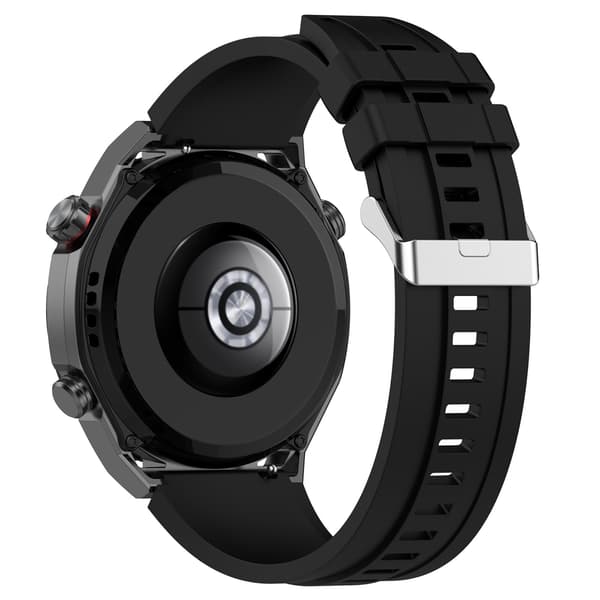22 mm silikone urrem, sort, 2 længder, kompatibel med Huawei, Garmin, Xiaomi