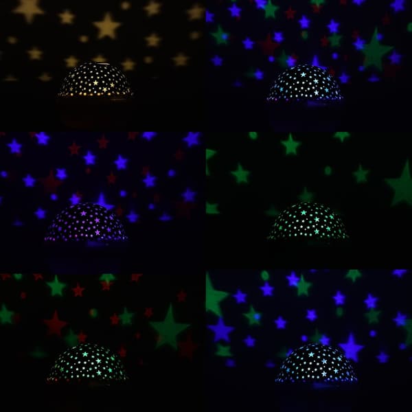 Stjerneprojektor for barn, Galaxy nattlys, USB/batteri, Fargerike stjerner, Roterende, Barnerom