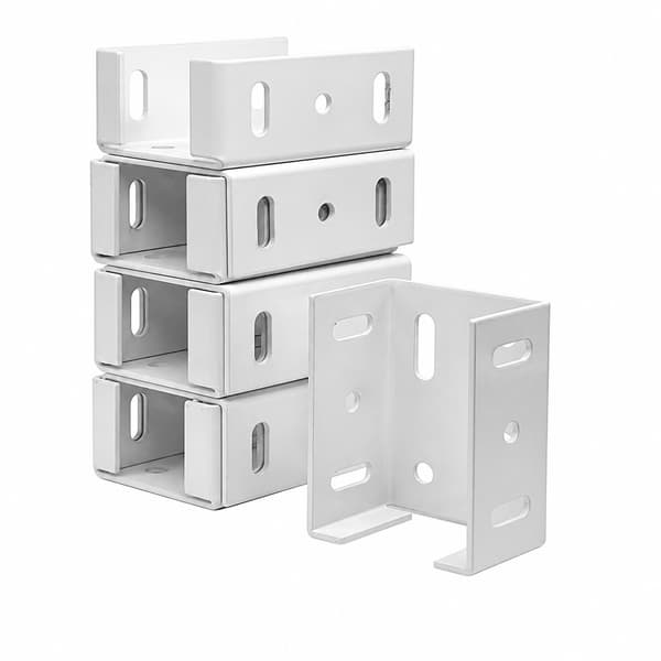 Aluminiumstaketfäste, 2-3/4 tum, kraftig vinylstaketpanel, vit, pulverlackerad