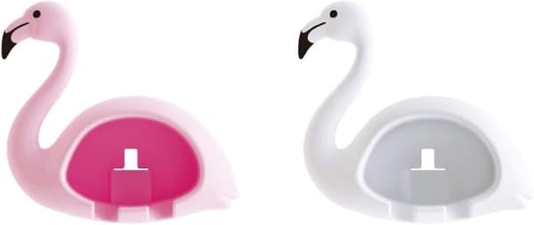 Tandborsthållare väggmonterad i ABS-plast av hög kvalitet, förpackning med 2 Aquaforge (vit och rosa)