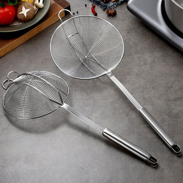 Si i rustfrit stål, 14 cm, dobbeltkrog, til dumplings, nudler, hot pot