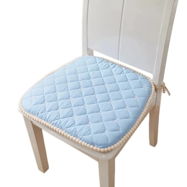 Skridsikker stolehynde 45x45cm, vaskbar polyesterfiber til restauranter Plaid-Sky Blue