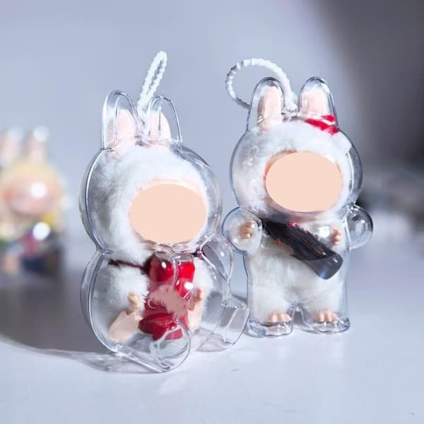 Transparent PC Skyddsfodral för Labubu, Pumpadesign, Stötsäker Dammtät Display Förvaringslåda