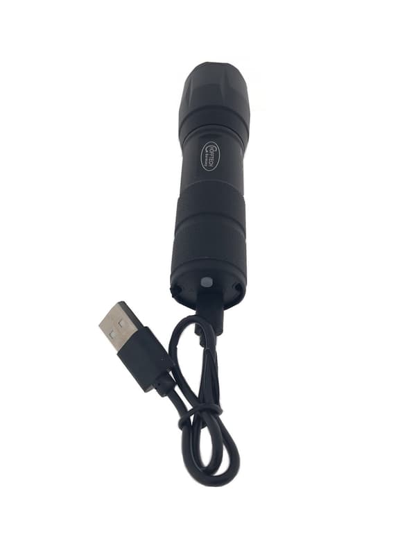 Taktinen taskulamppu 5W LED + 3W COB, ladattava, 1200mAh, 5 tilaa, USB-C