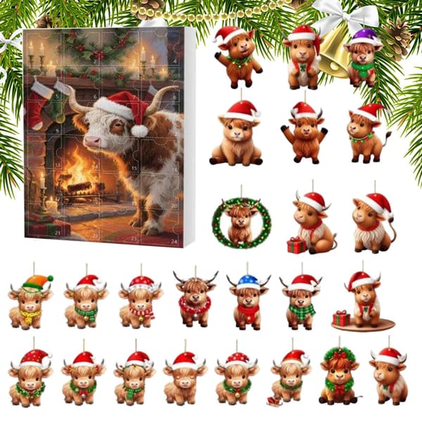 Julkalender 24-dagars 2D Akryl Nedräkning till Jul, Stil B