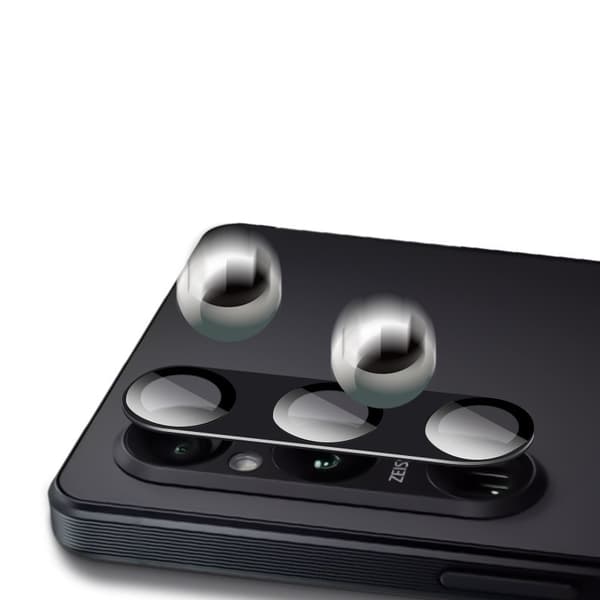 Kamerabeskytter til Sony Xperia 1 V, sort, eksplosionssikker, aluminiumslegering