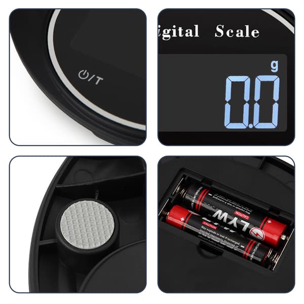Digital køkkenvægt 5 kg/0,1 g præcision, platform i rustfrit stål, sølv