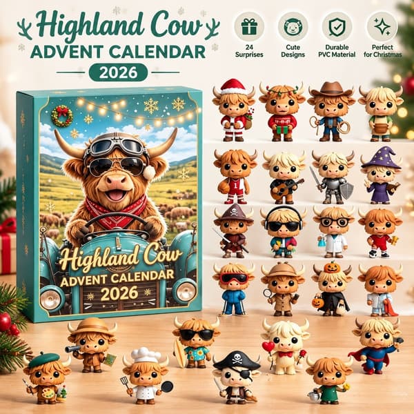 Høylandsfe Julekalender 2026, PVC Jule Blind Box Figur, Festlig Samleobjekt