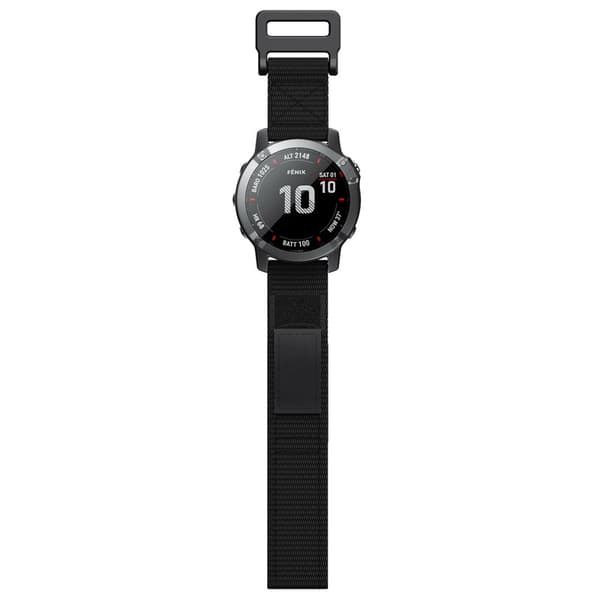 22 mm nylonurrem til Garmin Fenix 5/6/7 Forerunner Approach, sort Black