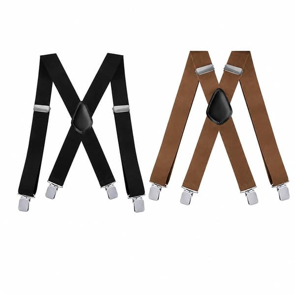 Ekstra sterke bukseseler for menn med kraftige klips, justerbar elastikk, 3,5 cm brede, sett med 2