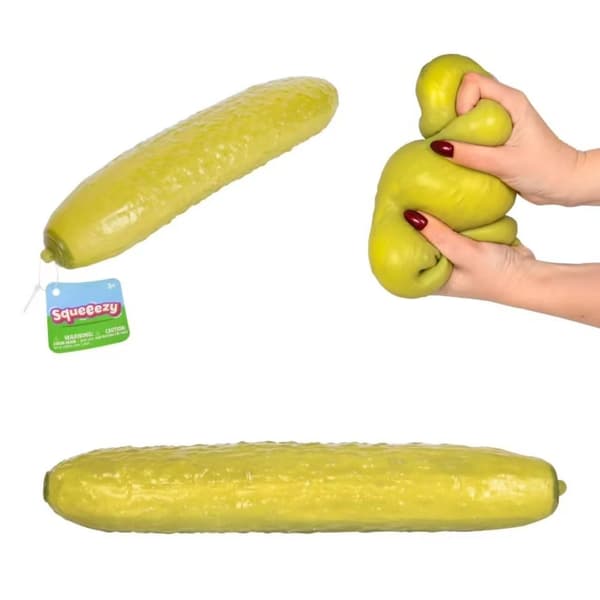 Surt agurk-klemlegetøj, realistisk stresslindrende rekvisit, TPR, 25 cm Baozi blind box