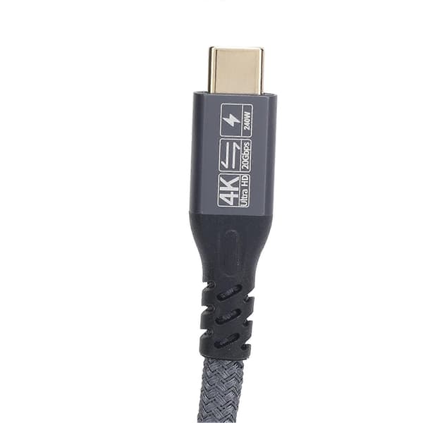 USB C til USB C-kabel, 20 Gbps dataoverføring, 240 W hurtiglading, 4K 60Hz videoutgang, USB C 3.2 Gen 2-kabel, 2m