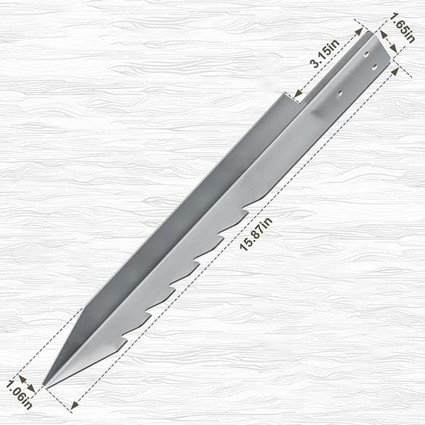Galvaniserad Stål Gungställning Markankare, 4-pack, Silver, Kraftig Utomhus Lekställning Staketstolpe Markfäste