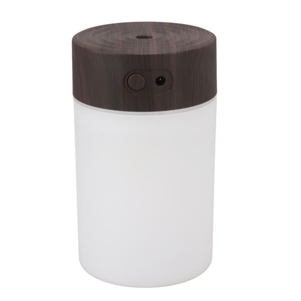 Mini luftfugter 260ml, USB 5V, farverigt LED natlys, træåre, til soveværelse kontor bil, mørk træåre