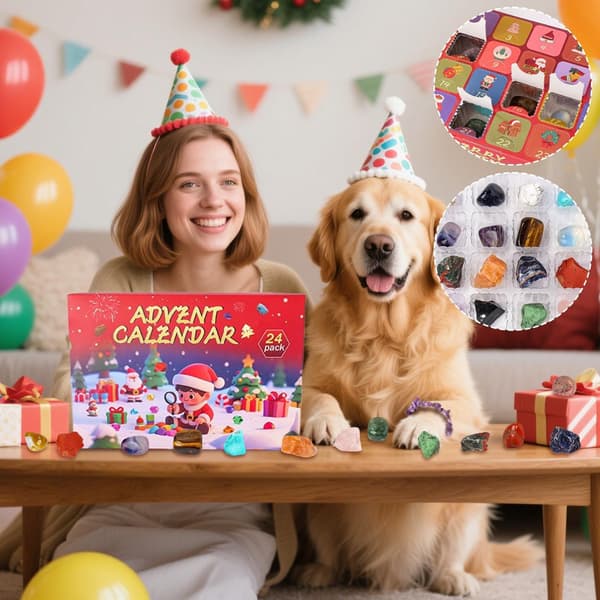 Krystall-adventskalender 24-dagers nedtelling til jul, 2025, reflekterende festlig dekor