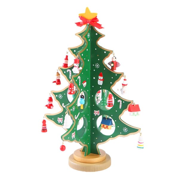Mini træ DIY skrivebords juletræsornament, børnegave